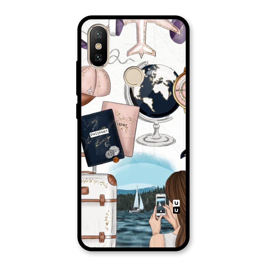 Travel Diaries Glass Back Case for Redmi A2