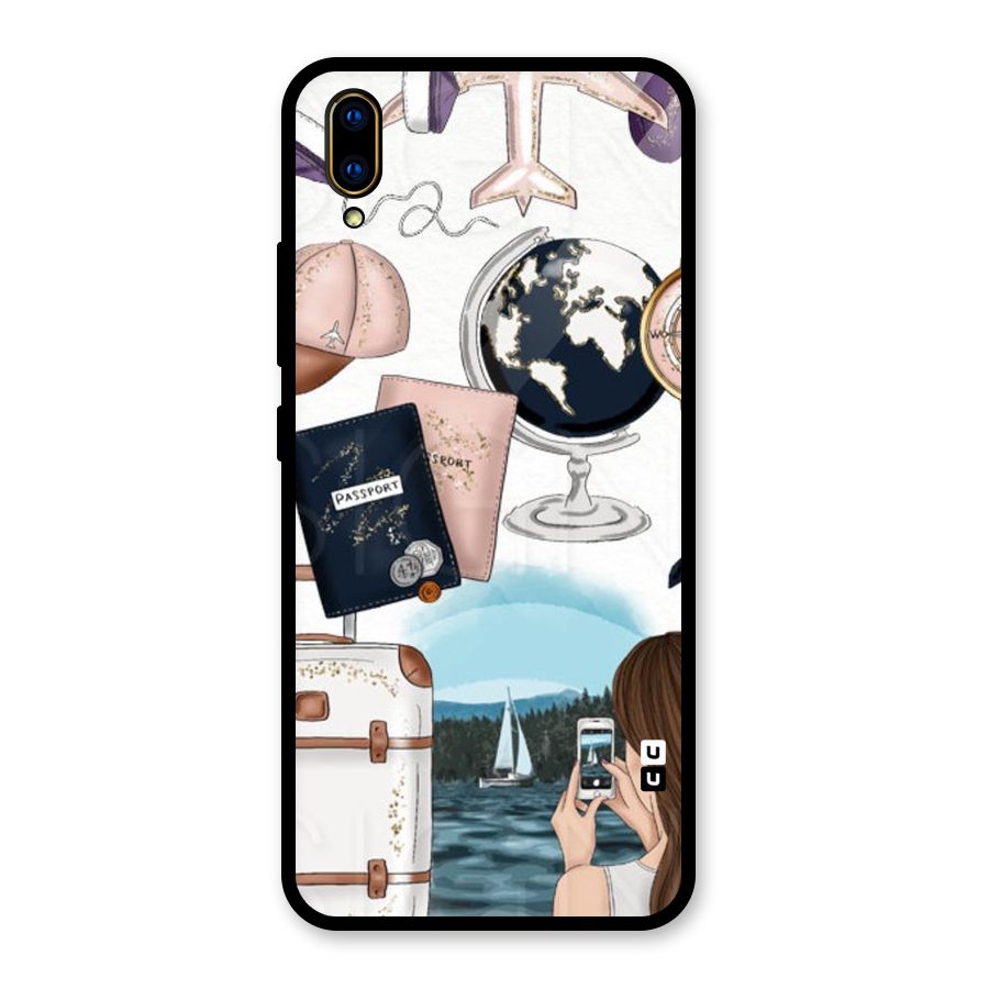 Travel Diaries Glass Back Case for Vivo V11 Pro