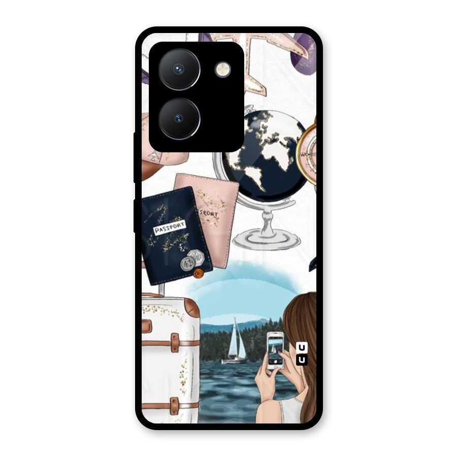 Travel Diaries Glass Back Case for Vivo Y36