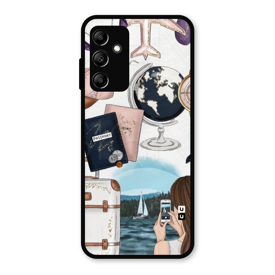 Travel Diaries Metal Back Case for Galaxy A14 5G