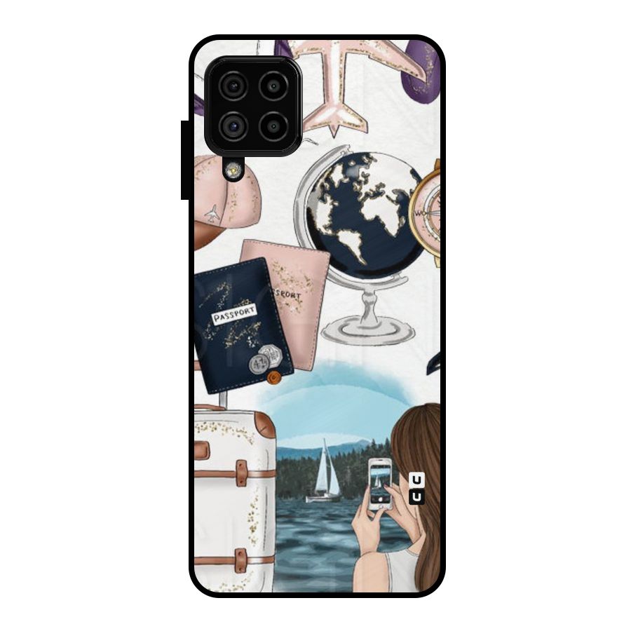 Travel Diaries Metal Back Case for Galaxy A22 4G