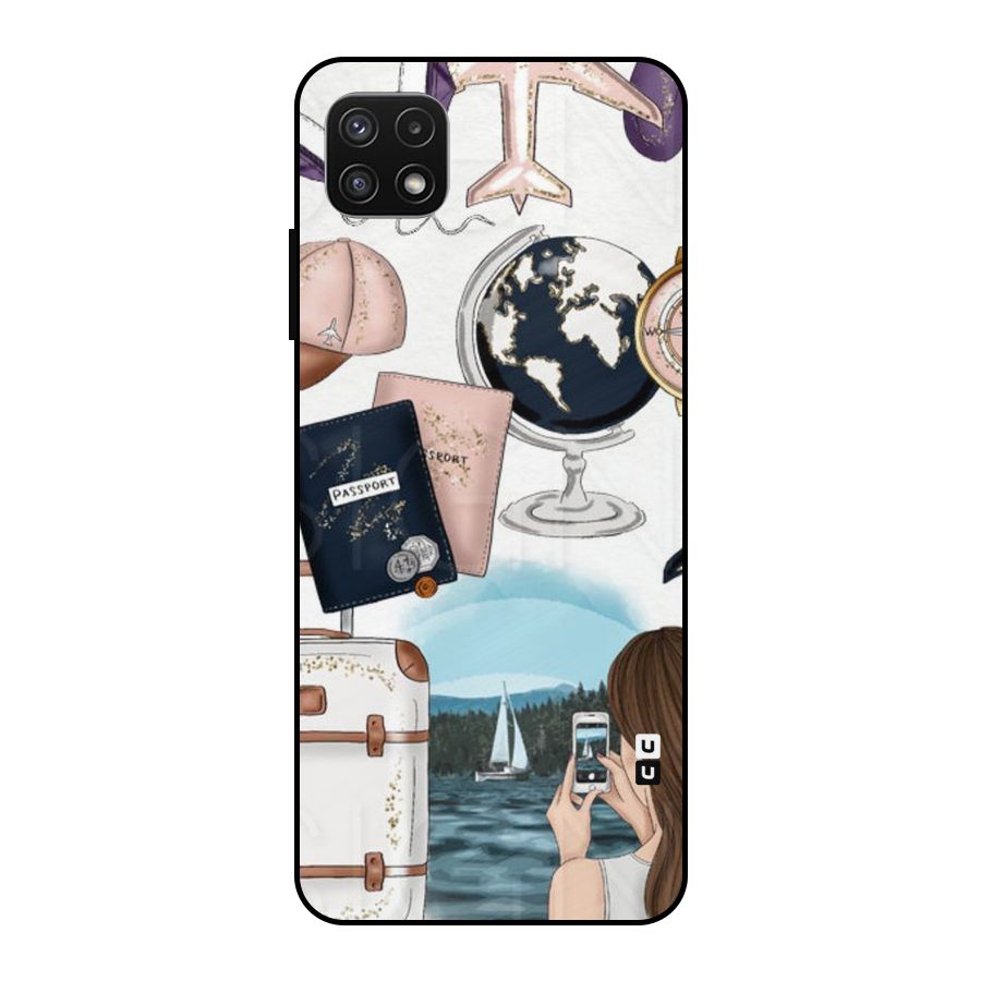 Travel Diaries Metal Back Case for Galaxy A22 5G