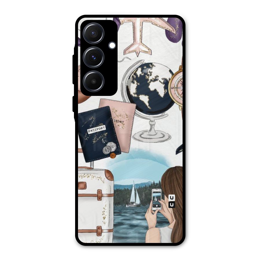 Travel Diaries Metal Back Case for Galaxy A55