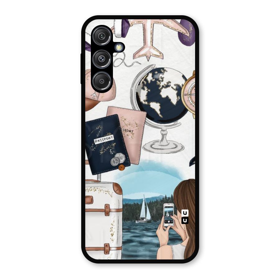 Travel Diaries Metal Back Case for Galaxy M34 5G