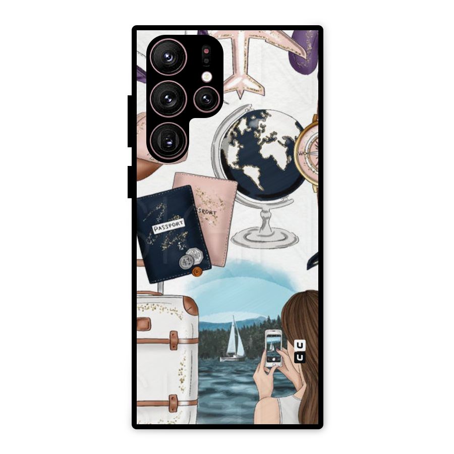 Travel Diaries Metal Back Case for Galaxy S22 Ultra 5G