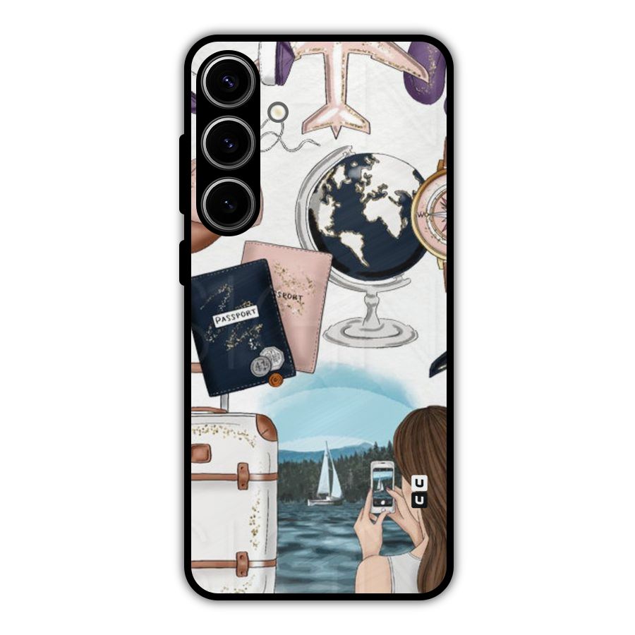 Travel Diaries Metal Back Case for Galaxy S24 Plus