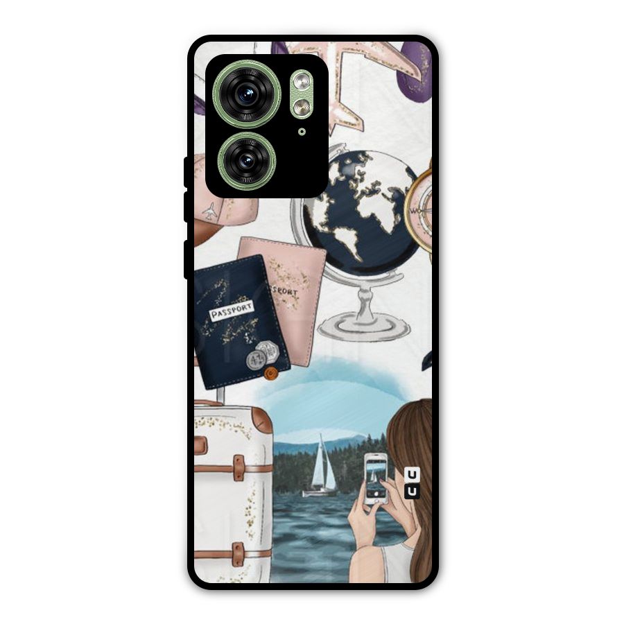 Travel Diaries Metal Back Case for Motorola Edge 40 5G