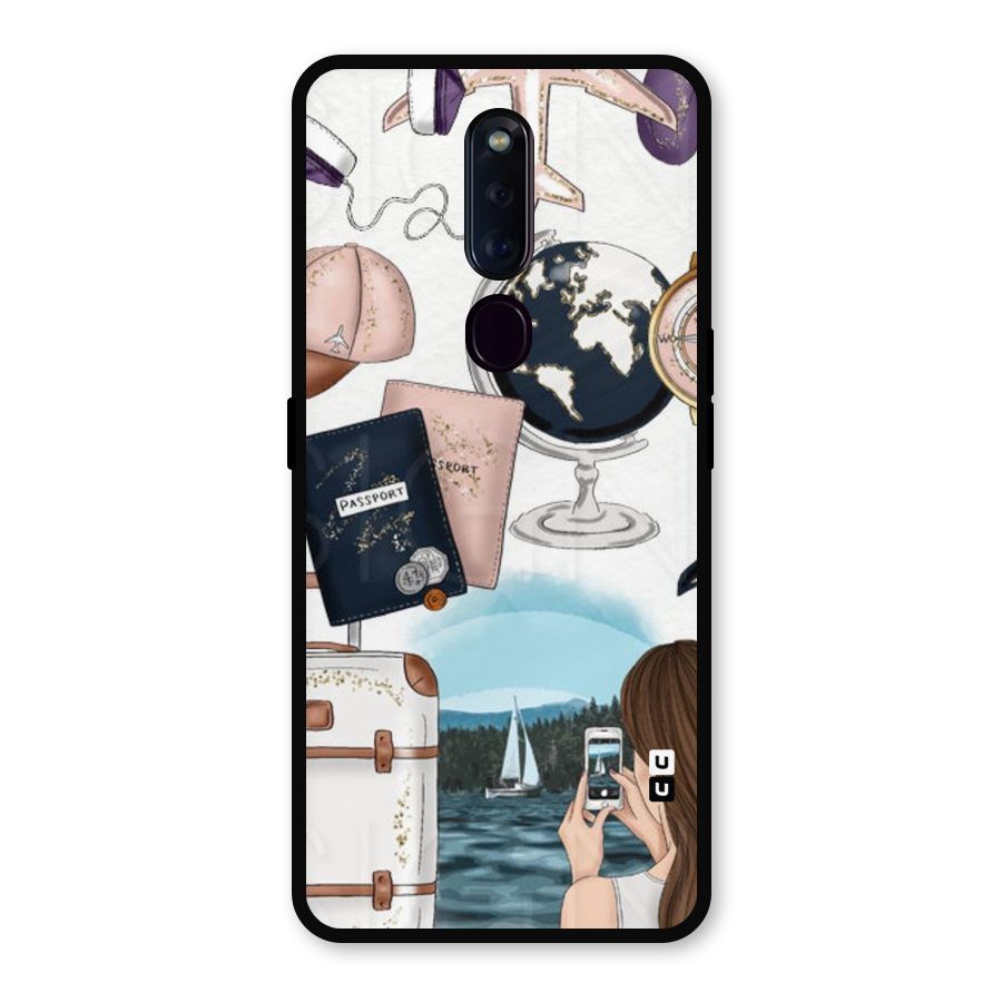 Travel Diaries Metal Back Case for Oppo F11 Pro