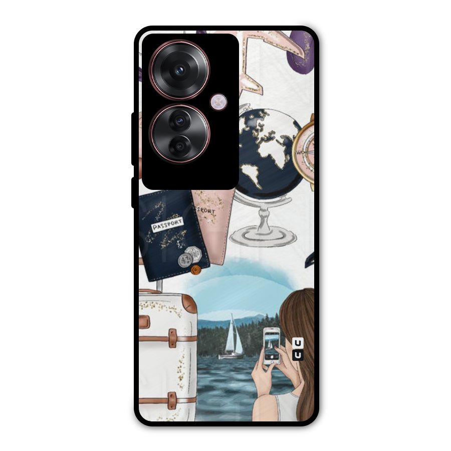 Travel Diaries Metal Back Case for Oppo F25 Pro