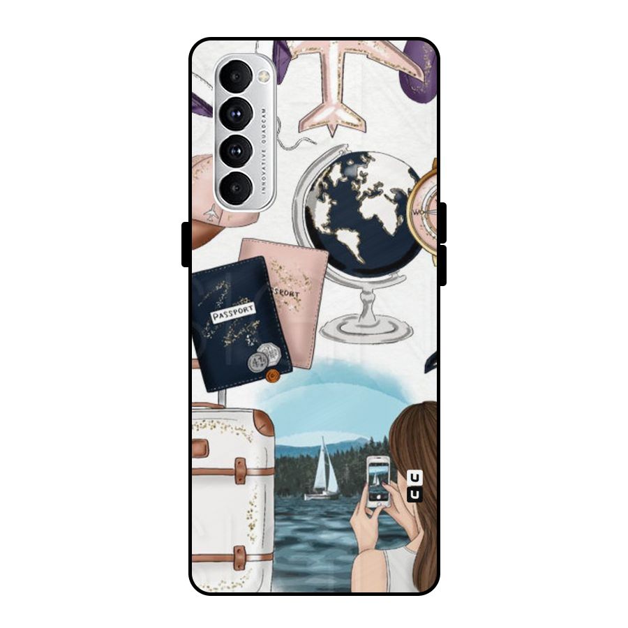 Travel Diaries Metal Back Case for Oppo Reno4 Pro