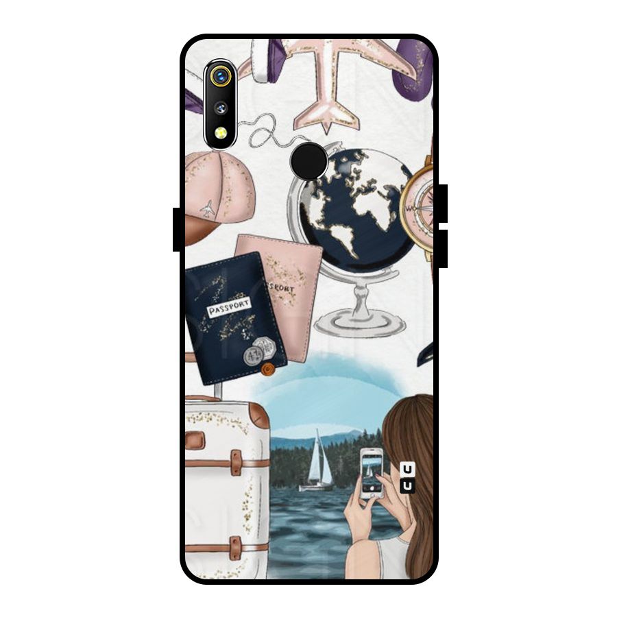 Travel Diaries Metal Back Case for Realme 3i