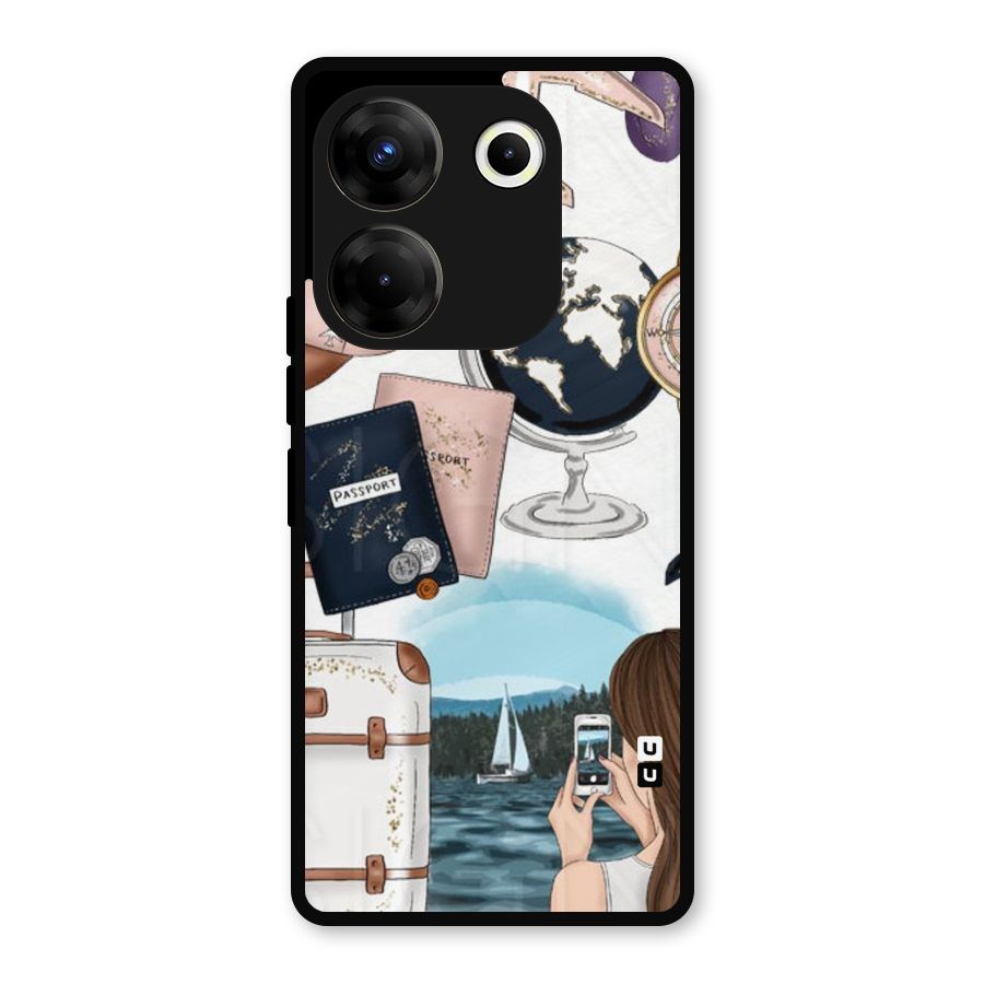 Travel Diaries Metal Back Case for Tecno Camon 20 Pro