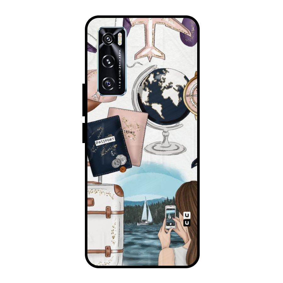 Travel Diaries Metal Back Case for Vivo V20 SE