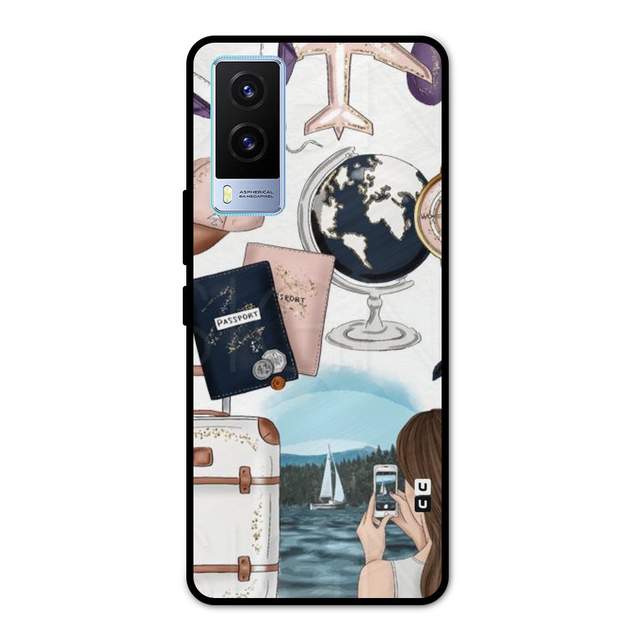 Travel Diaries Metal Back Case for Vivo V21e 5G