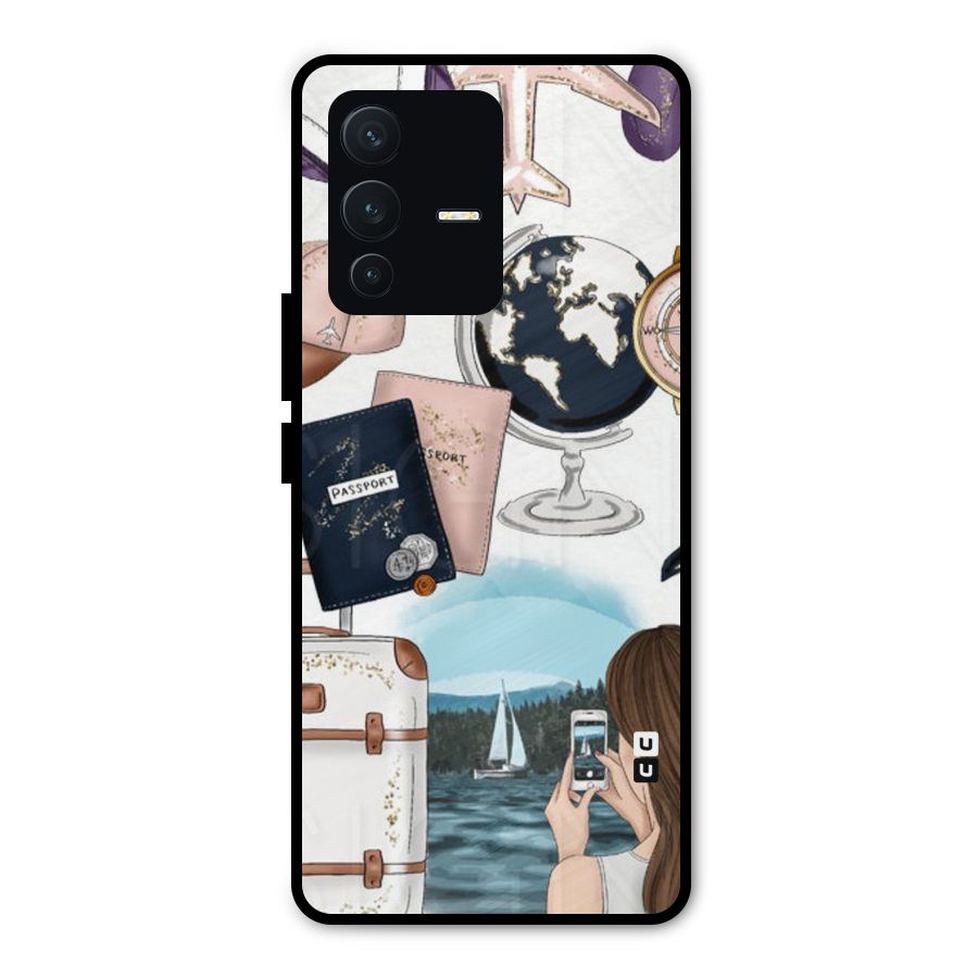 Travel Diaries Metal Back Case for Vivo V23 Pro
