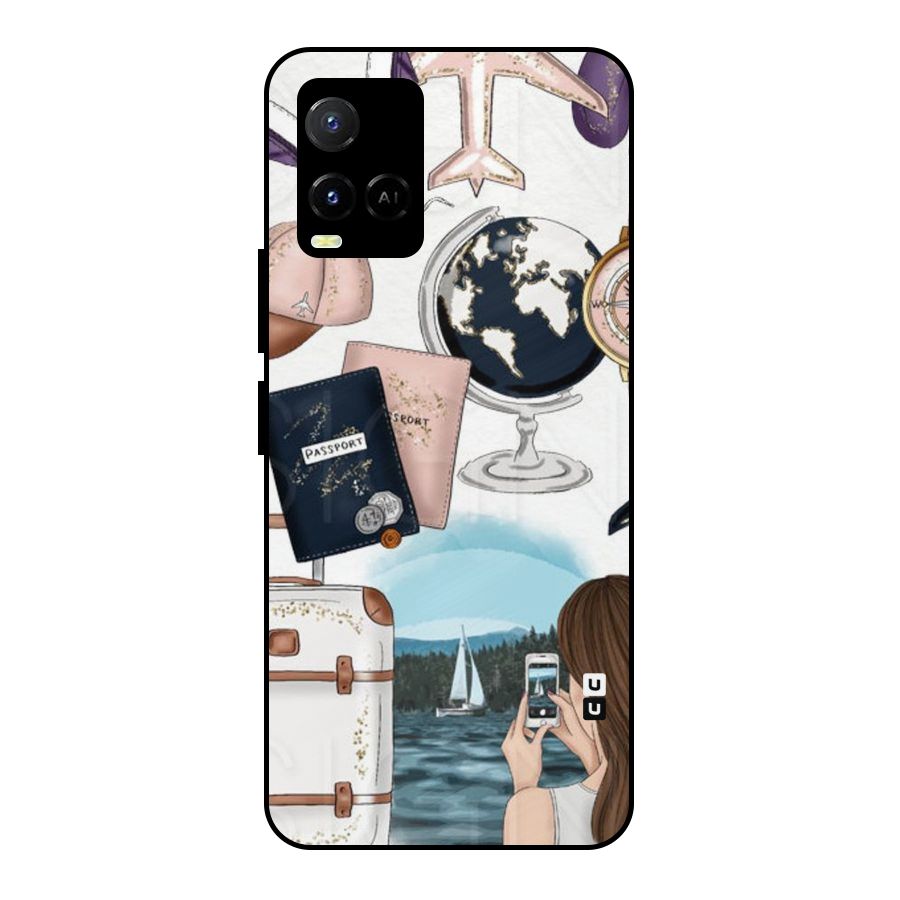 Travel Diaries Metal Back Case for Vivo Y21T