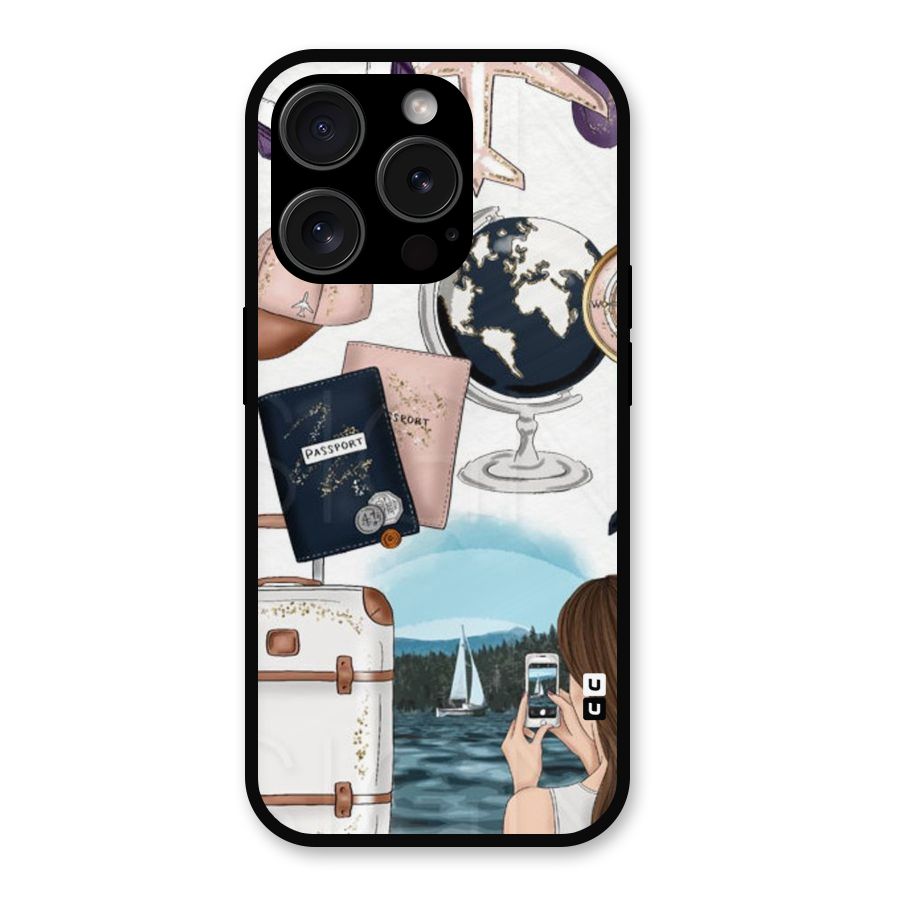 Travel Diaries Metal Back Case for iPhone 15 Pro