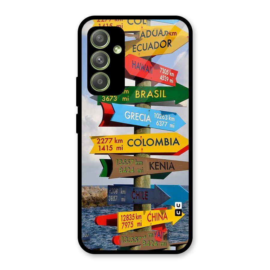 Travel Directions Glass Back Case for Galaxy A54