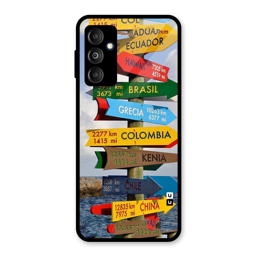 Travel Directions Glass Back Case for Galaxy M14 5G