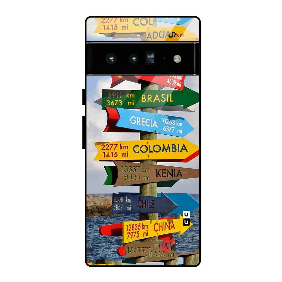 Travel Directions Glass Back Case for Google Pixel 6 Pro