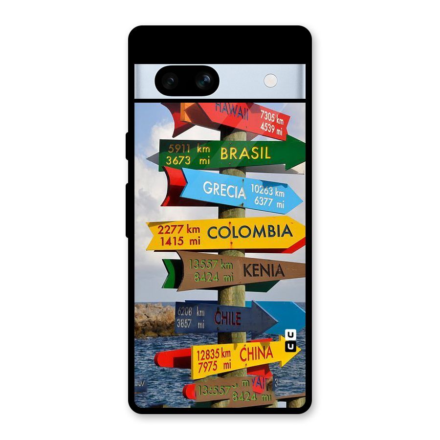 Travel Directions Glass Back Case for Google Pixel 7a