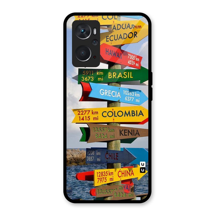 Travel Directions Glass Back Case for Oppo K10 4G