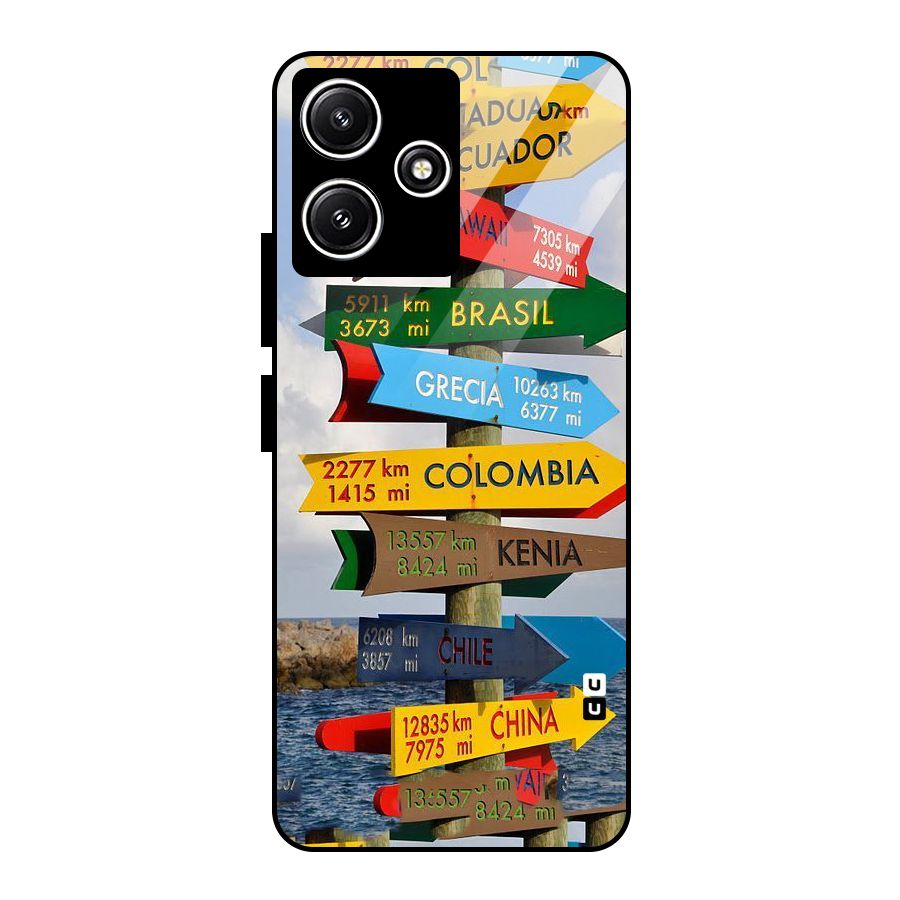 Travel Directions Glass Back Case for Poco M6 Pro