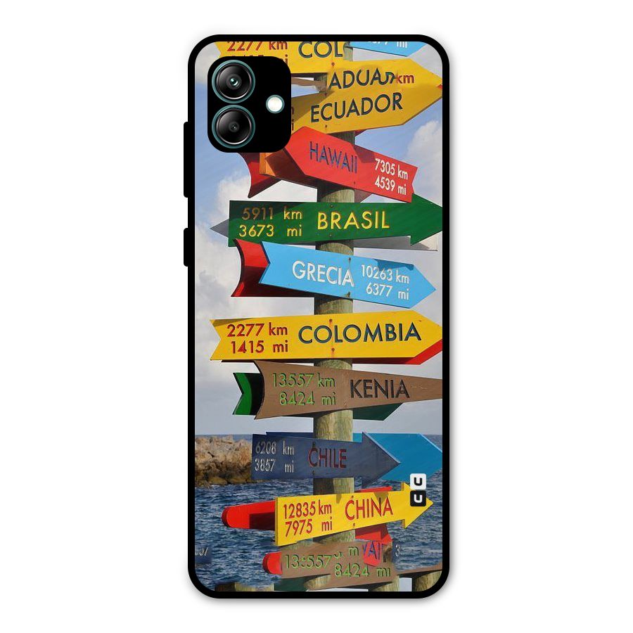 Travel Directions Metal Back Case for Galaxy A04