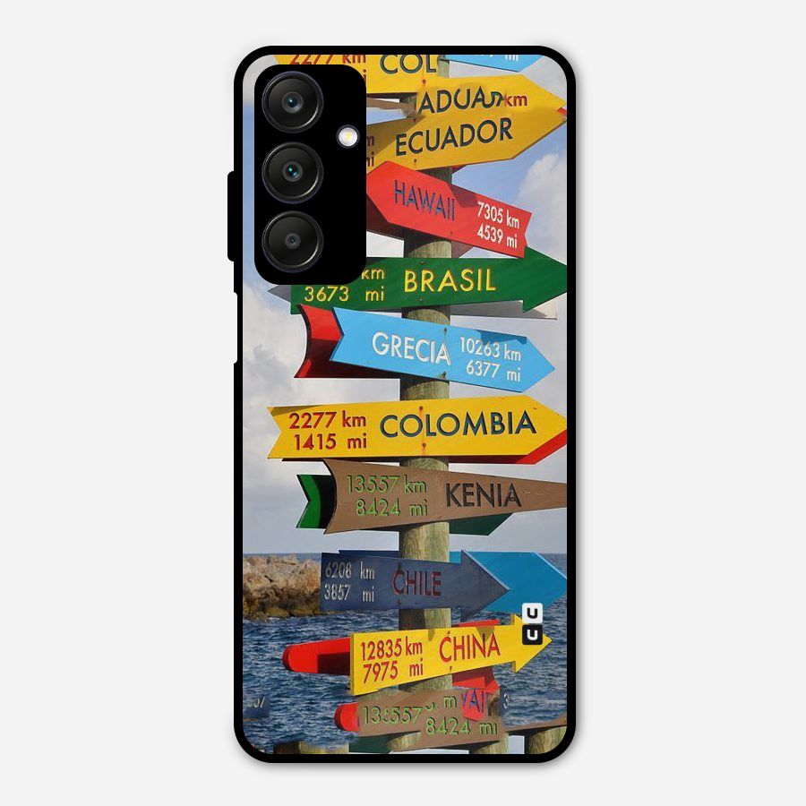 Travel Directions Metal Back Case for Galaxy A25 5G