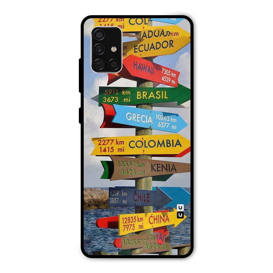 Travel Directions Metal Back Case for Galaxy A51