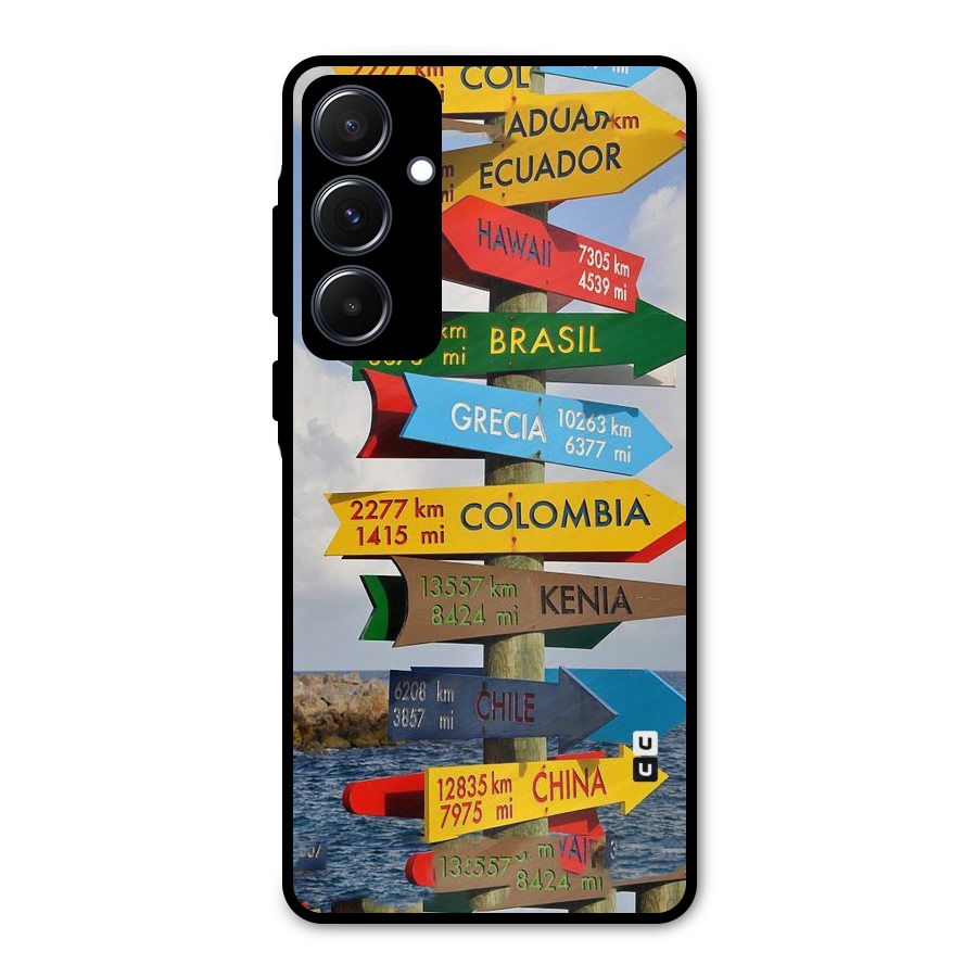 Travel Directions Metal Back Case for Galaxy A55