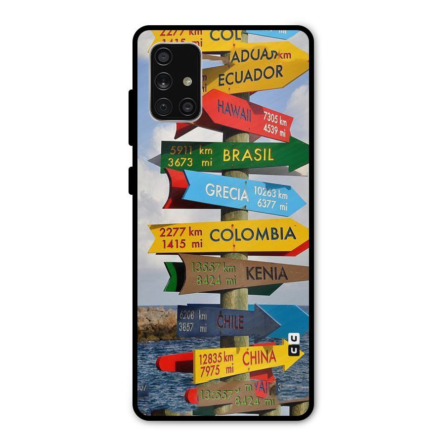 Travel Directions Metal Back Case for Galaxy A71