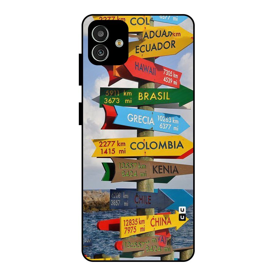 Travel Directions Metal Back Case for Galaxy M13 5G
