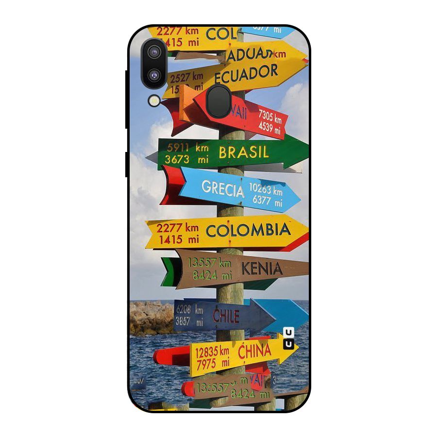 Travel Directions Metal Back Case for Galaxy M20