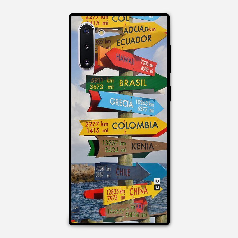 Travel Directions Metal Back Case for Galaxy Note 10