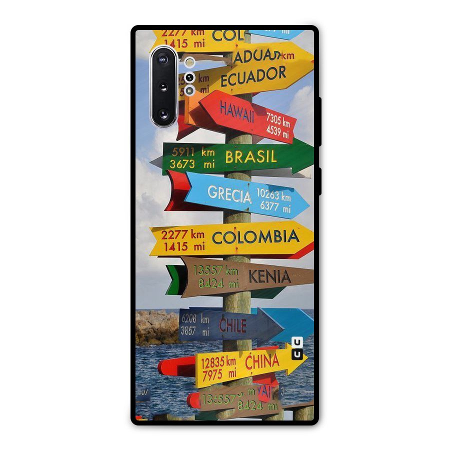 Travel Directions Metal Back Case for Galaxy Note 10 Plus