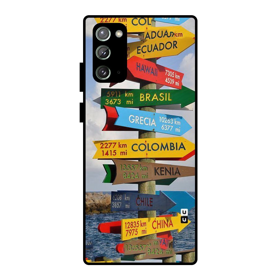 Travel Directions Metal Back Case for Galaxy Note 20