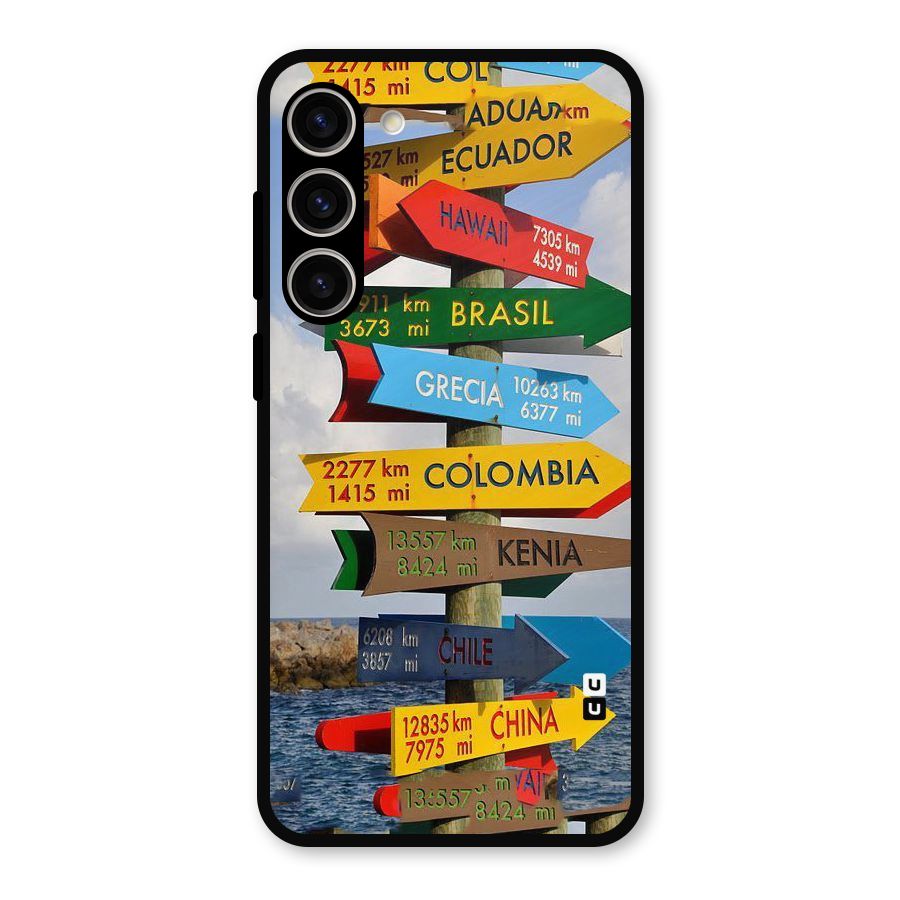 Travel Directions Metal Back Case for Galaxy S23 Plus