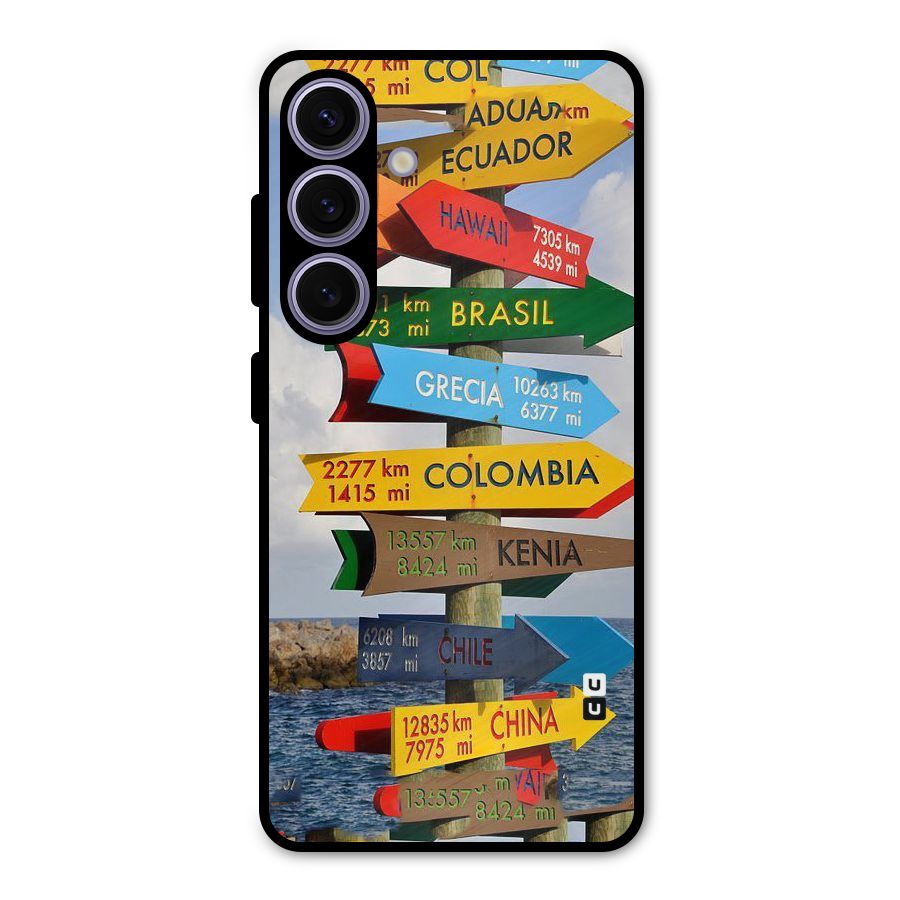 Travel Directions Metal Back Case for Galaxy S24
