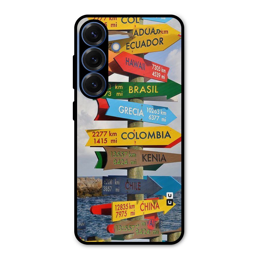 Travel Directions Metal Back Case for Galaxy S25