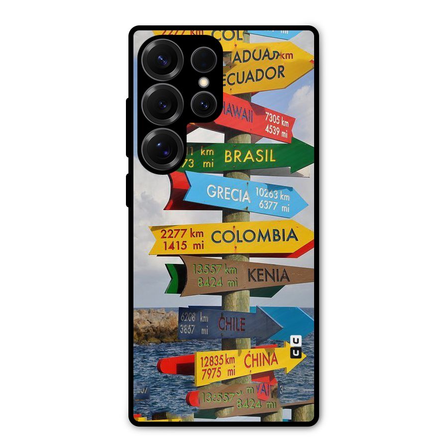 Travel Directions Metal Back Case for Galaxy S25 Ultra