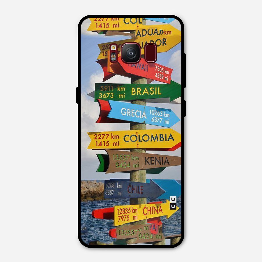 Travel Directions Metal Back Case for Galaxy S8