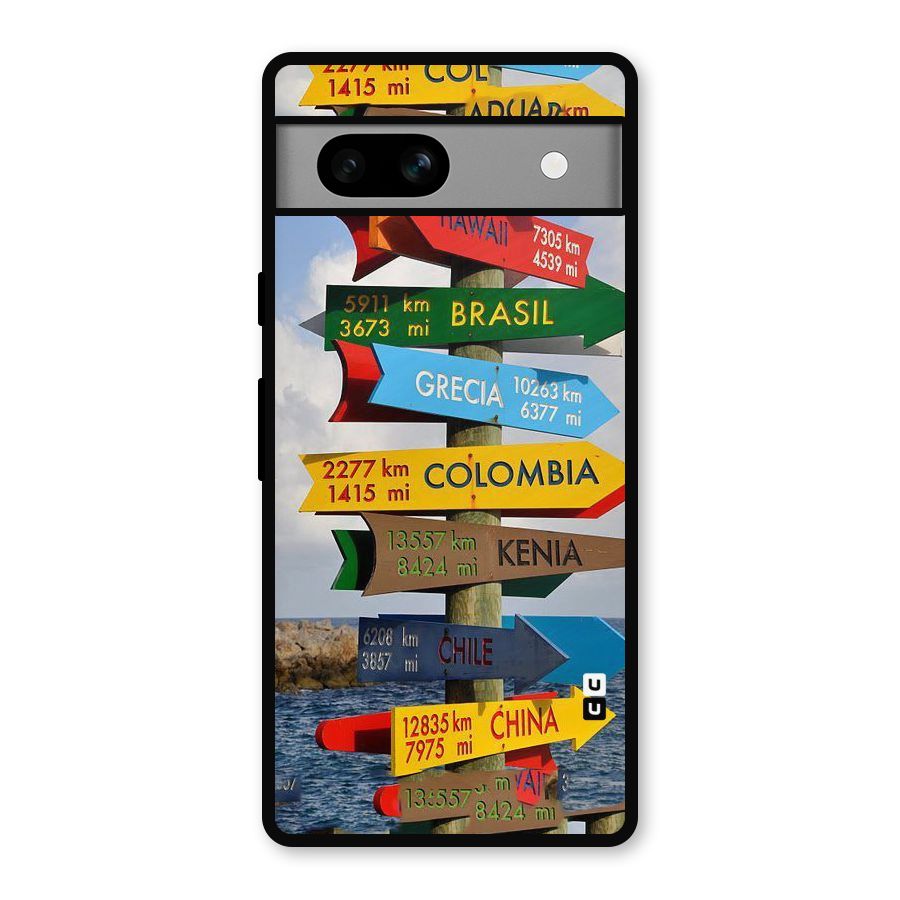 Travel Directions Metal Back Case for Google Pixel 7a