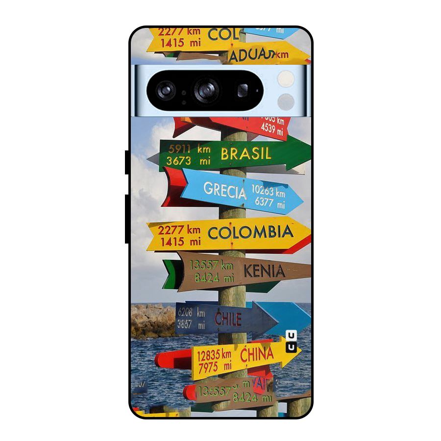 Travel Directions Metal Back Case for Google Pixel 8 Pro
