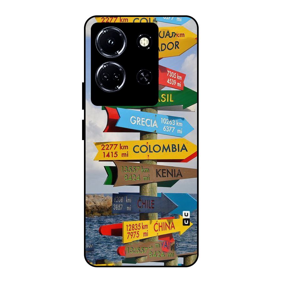 Travel Directions Metal Back Case for Infinix Note 30 5G
