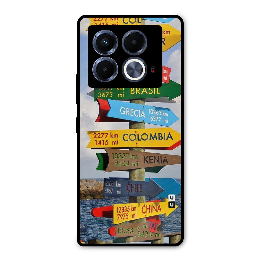Travel Directions Metal Back Case for Infinix Note 40 5G
