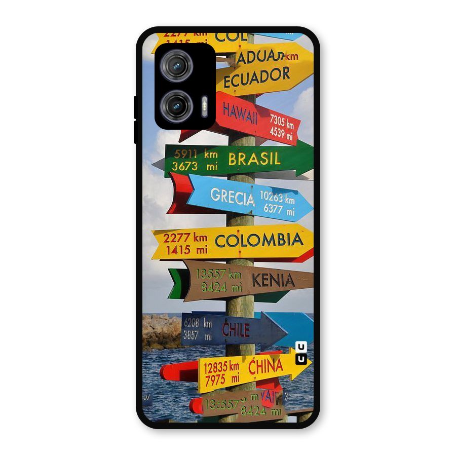 Travel Directions Metal Back Case for Moto G73