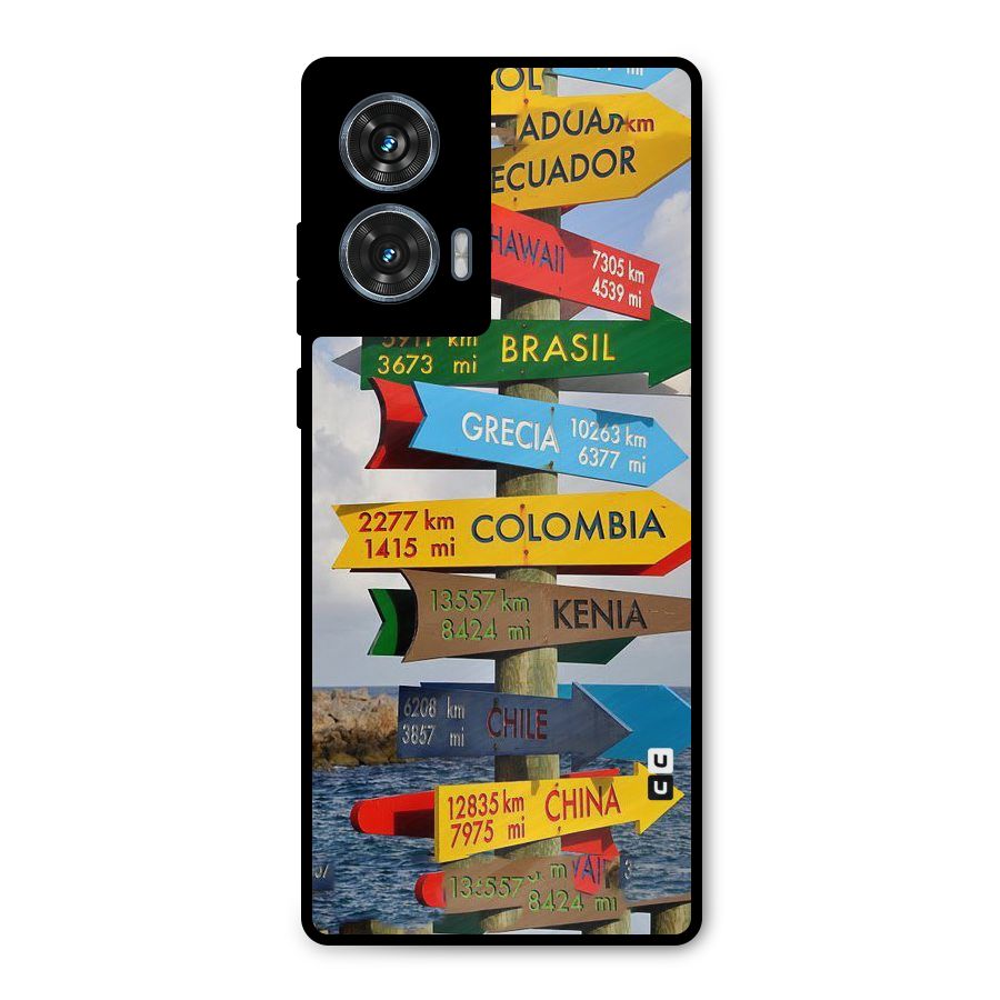 Travel Directions Metal Back Case for Motorola Edge 50 Fusion
