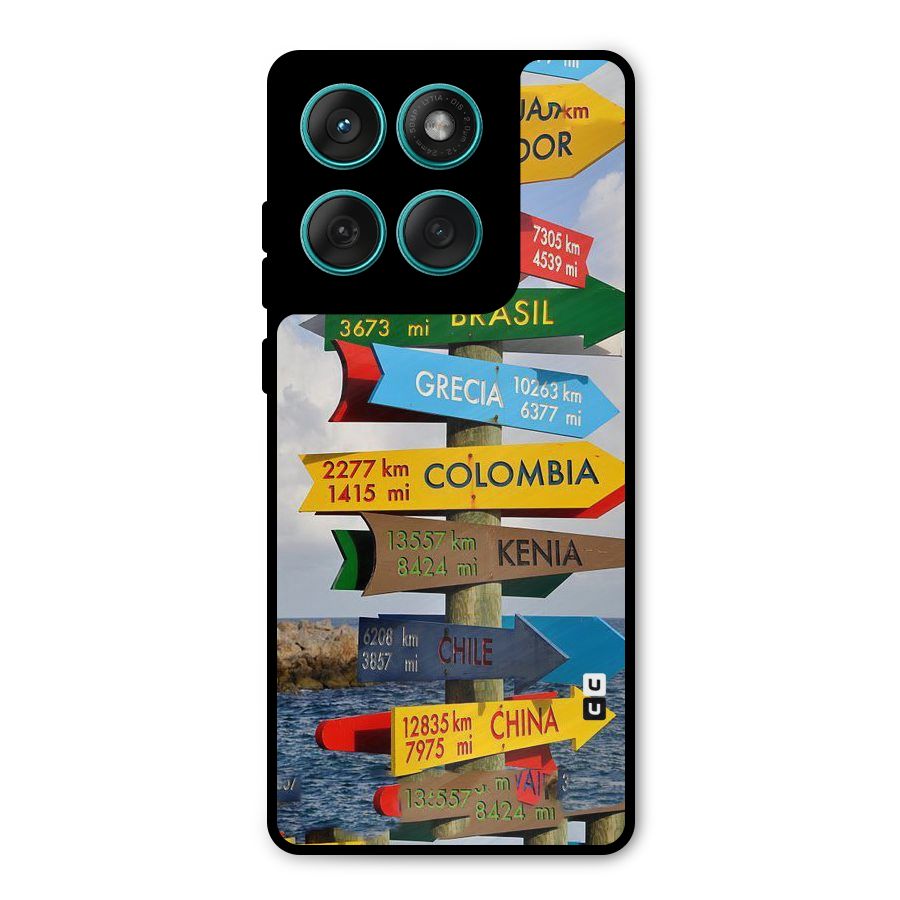 Travel Directions Metal Back Case for Motorola Edge 60 Fusion