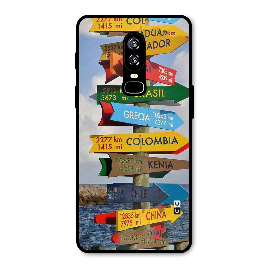 Travel Directions Metal Back Case for OnePlus 6